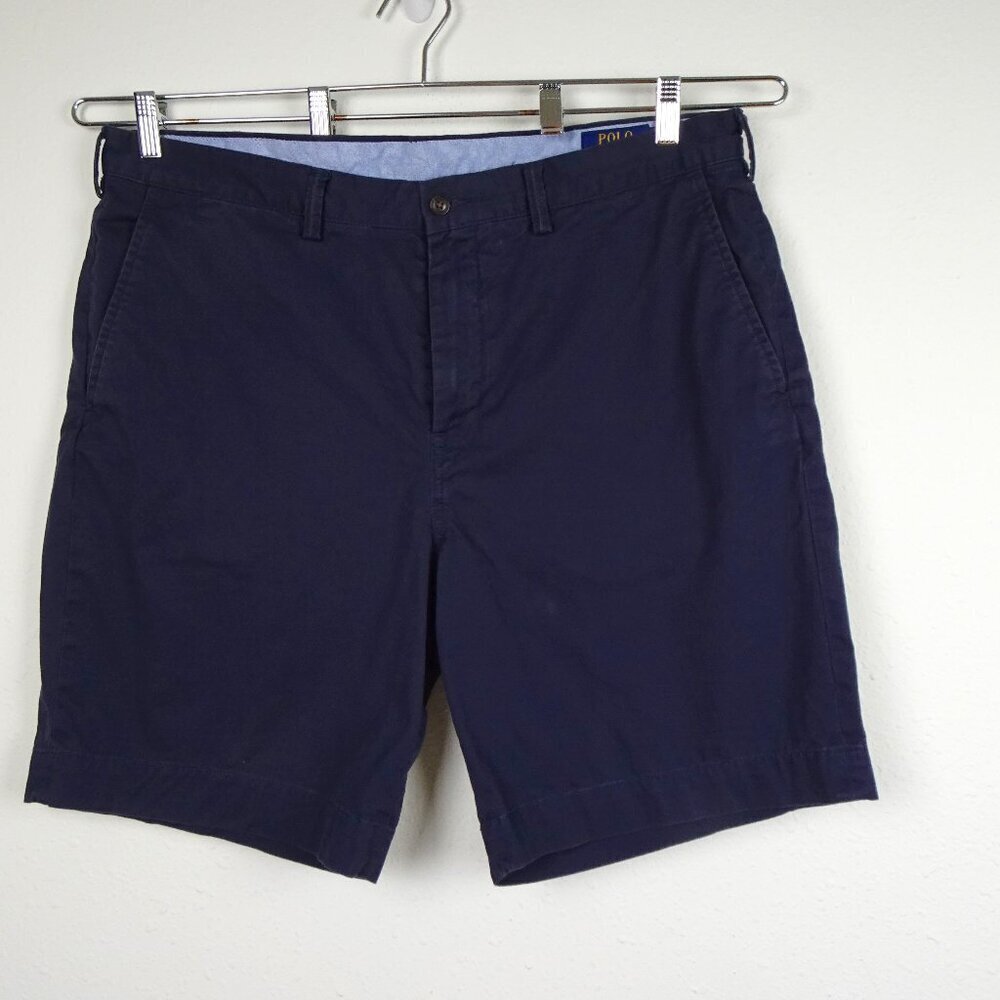 Polo Ralph Lauren Chino Shorts Mens Size 38 Blue Twill Stretch 9" Inseam